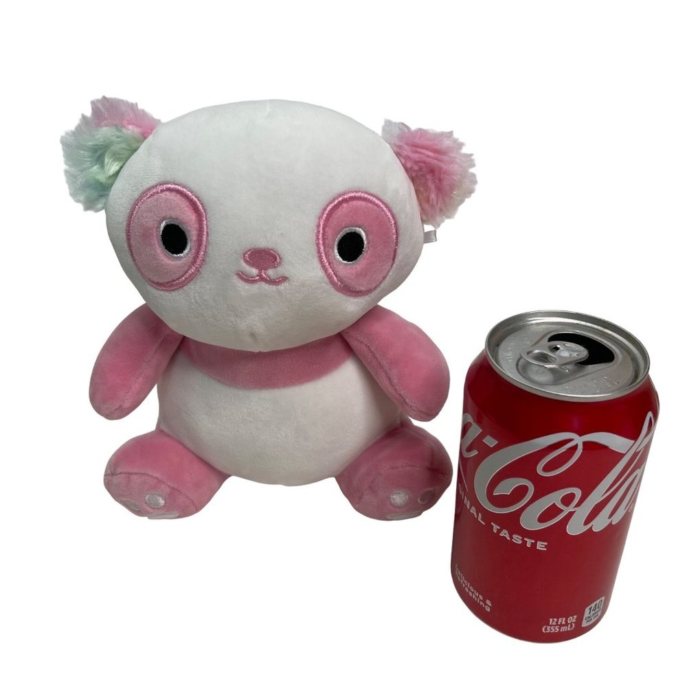 Squishmallows Squeeze Mallows Kaldette Pink and White Panda Bear Kelly Toys 10"